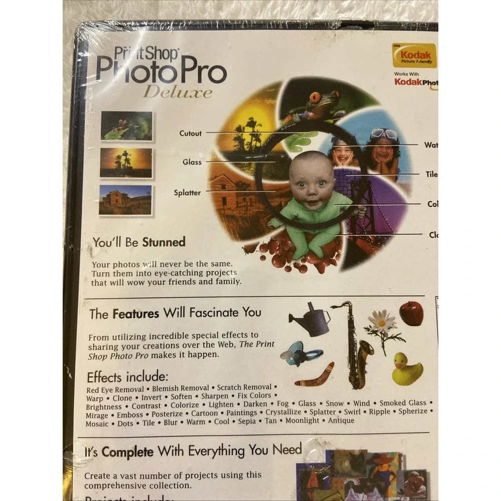 Print Shop Photo Pro Deluxe PC CDROM 2000 Digital Imaging Ver. 2 NIP Sealed New